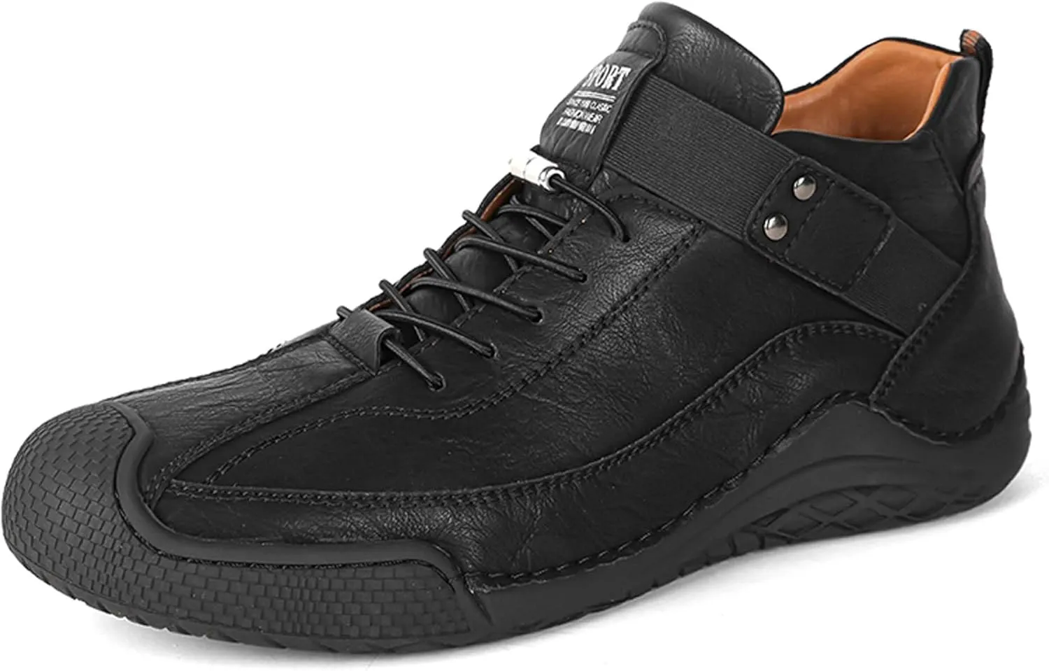 Men's Casual Loafers-Vintage Hand-stitched Leather Shoes-Classic Lace-up Business Office Shoes-Breathable Anti-slip Casual Walking Shoes-Outdoor Sports Shoes