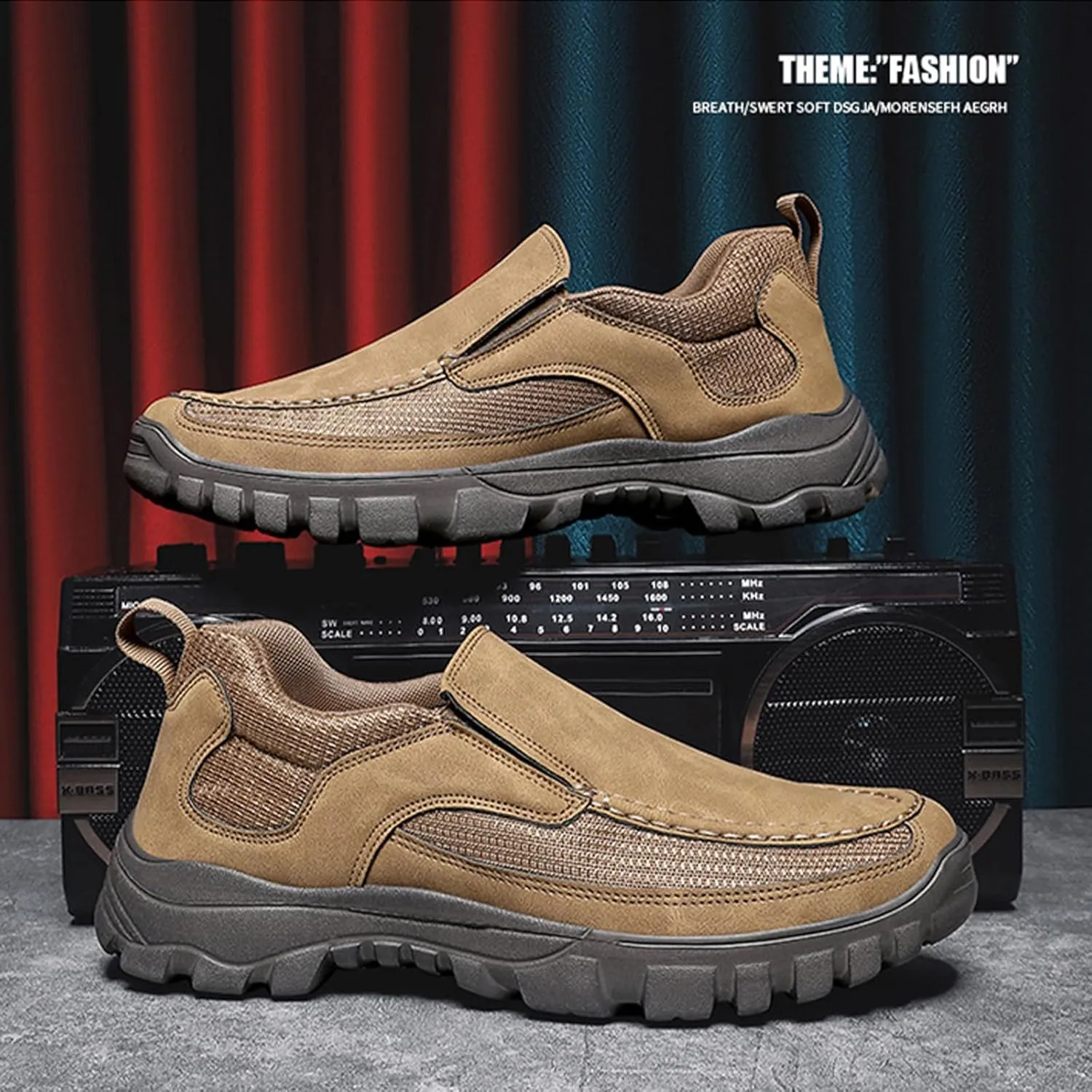 Men's Casual Slip-On Platform Loafers Comfortable Round Toe with Arch Support Lightweight Anti-Slip Lug Sole Fashion Sneakers Suitable for Walking, Working, Driving, Etc.