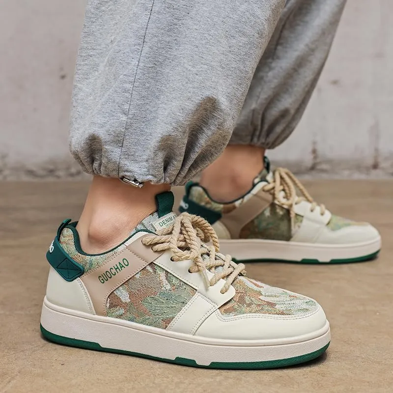 Men's Chunky Platform Sneakers Mens Casual Shoes Fashion Sneakers Breathable Comfort Walking Classic Lace-Up Low Top Casual Wear Shoes for Male