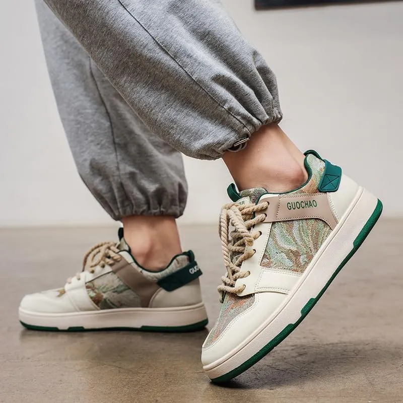 Men's Chunky Platform Sneakers Mens Casual Shoes Fashion Sneakers Breathable Comfort Walking Classic Lace-Up Low Top Casual Wear Shoes for Male