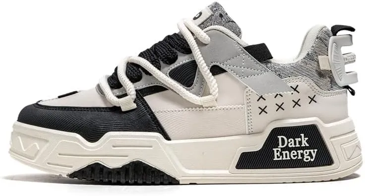 Men's Chunky Platform Sneakers Mens Casual Shoes Fashion Sneakers Breathable Comfort Walking Classic Lace-Up Low Top Casual Wear Shoes for Male