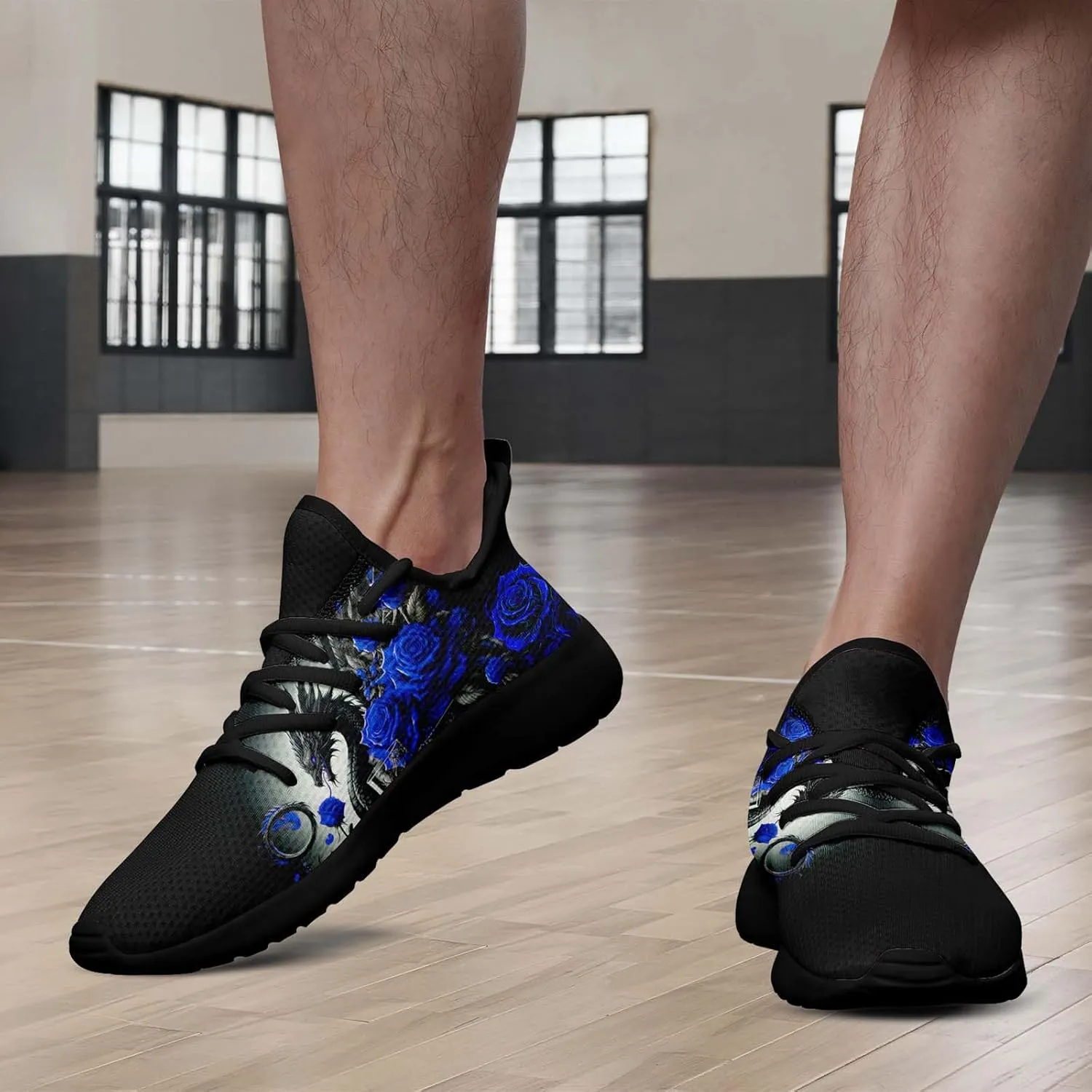 Men's Dragon Sneakers – Lightweight Running Shoes Punk Rock Streetwear Sneaker Breathable Athletic Gym Casual Walking Shoes