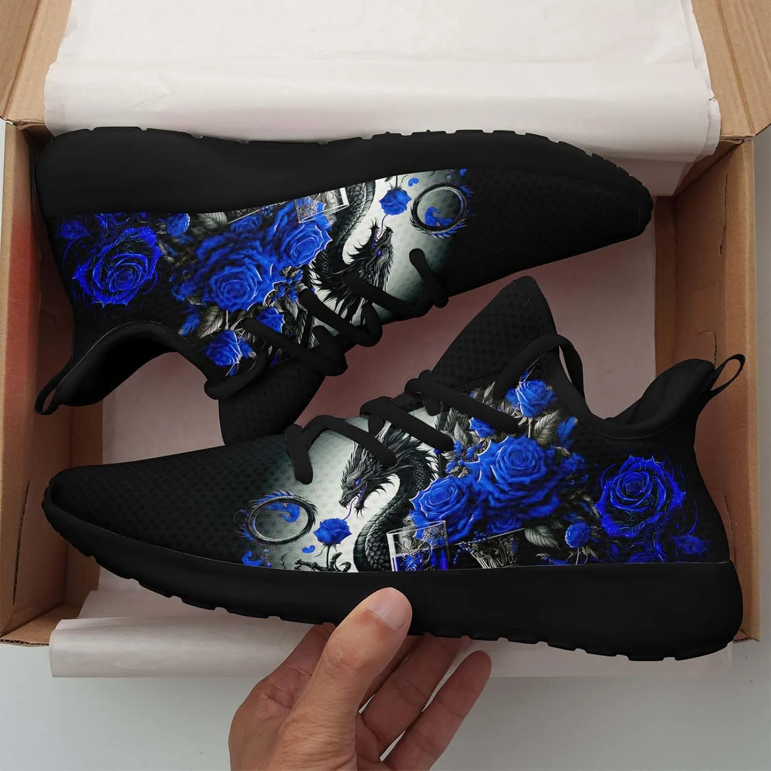 Men's Dragon Sneakers – Lightweight Running Shoes Punk Rock Streetwear Sneaker Breathable Athletic Gym Casual Walking Shoes