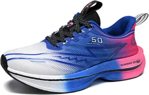 Mens Fashion Breathable Mesh Lace-Up Platform Sneakers Casual Low Top Non-Slip Chunky Outdoor Sports Shoes for Gym Sports Tennis Jogging