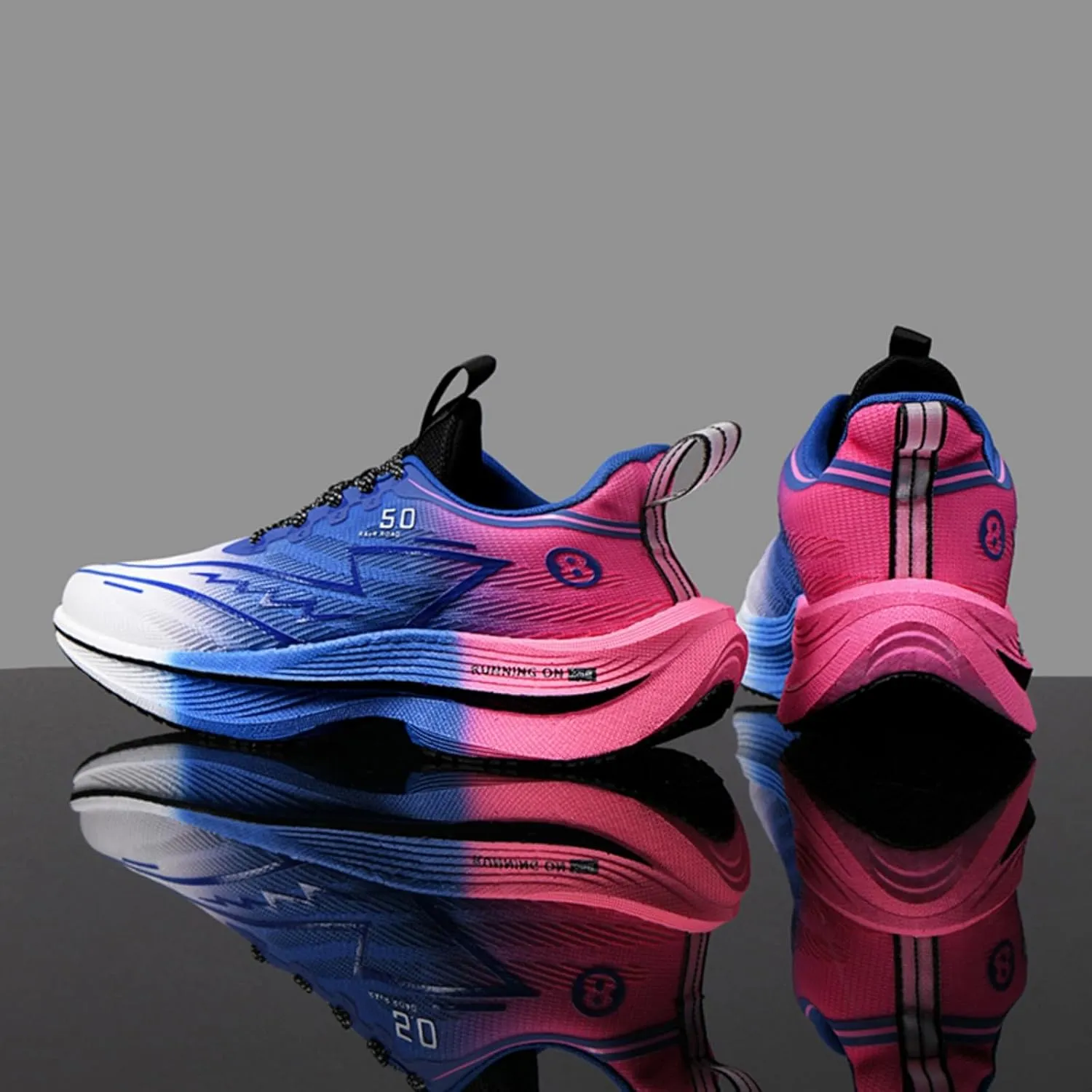 Mens Fashion Breathable Mesh Lace-Up Platform Sneakers Casual Low Top Non-Slip Chunky Outdoor Sports Shoes for Gym Sports Tennis Jogging