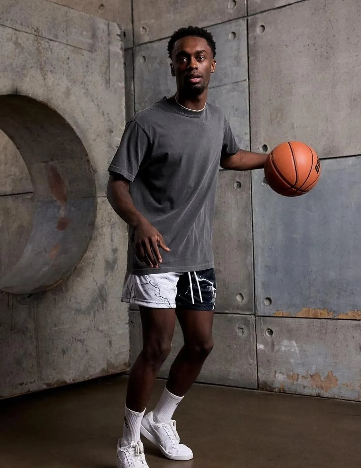 Men's Lightweight Graphic Print Mesh Basketball Shorts 4 Inch Gym Shorts for Hoops, Training & Streetwear with Drawstring