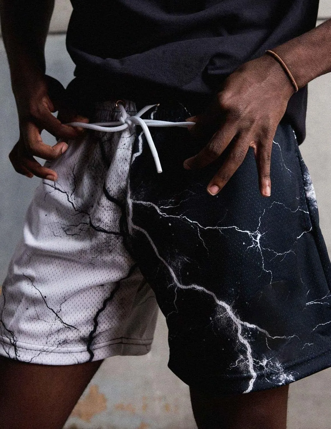Men's Lightweight Graphic Print Mesh Basketball Shorts 4 Inch Gym Shorts for Hoops, Training & Streetwear with Drawstring