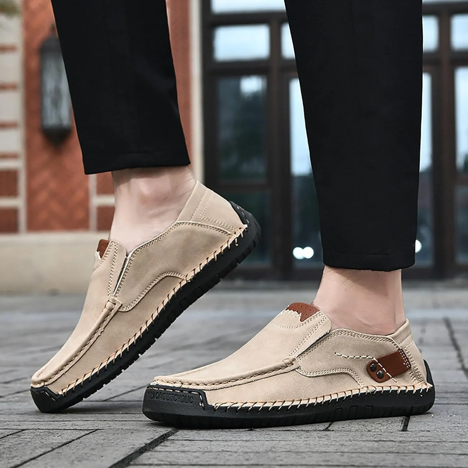 Mens Loafers Casual Slip on Shoes Business Lightweight Refreshing Classic Slippers Walking Driving