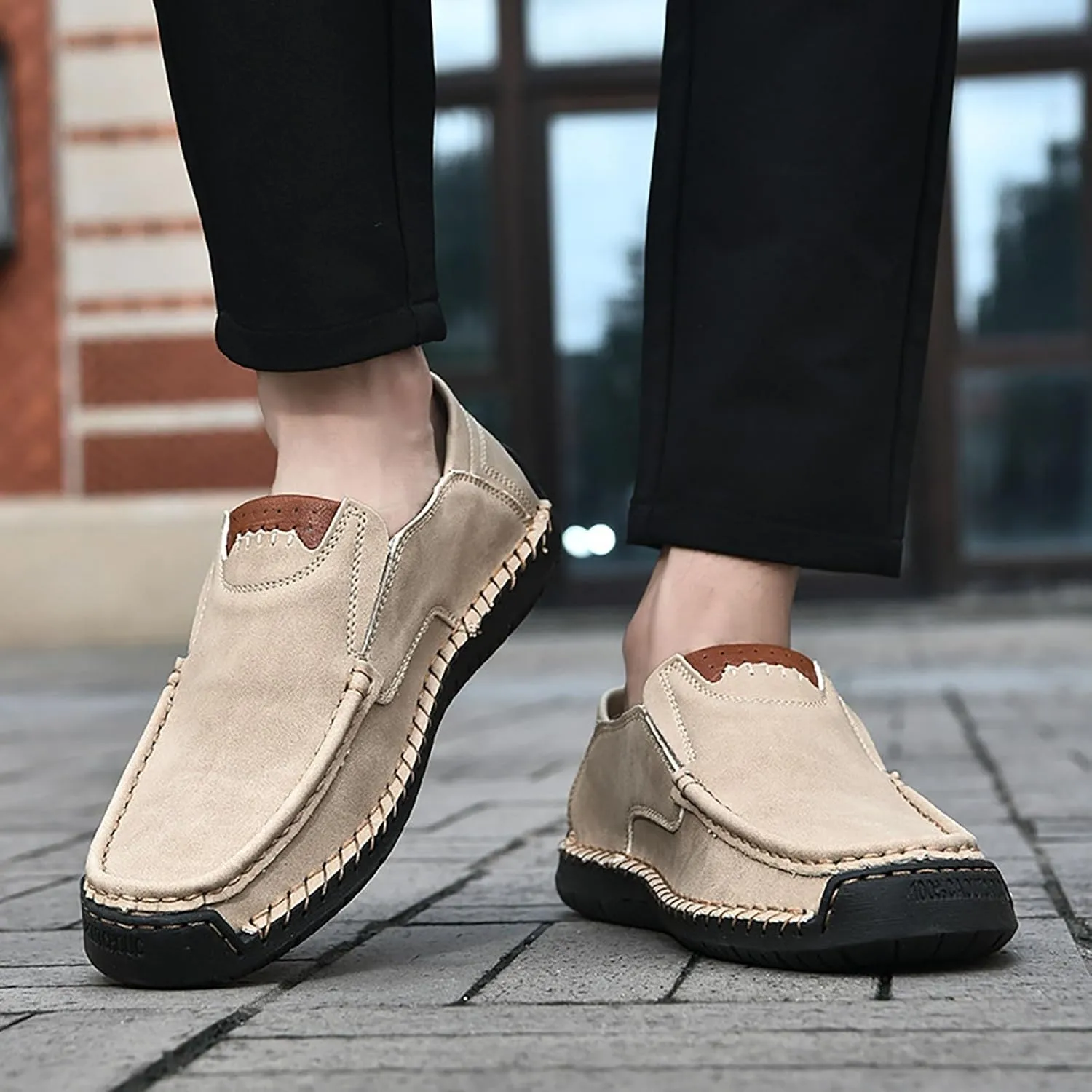 Mens Loafers Casual Slip on Shoes Business Lightweight Refreshing Classic Slippers Walking Driving