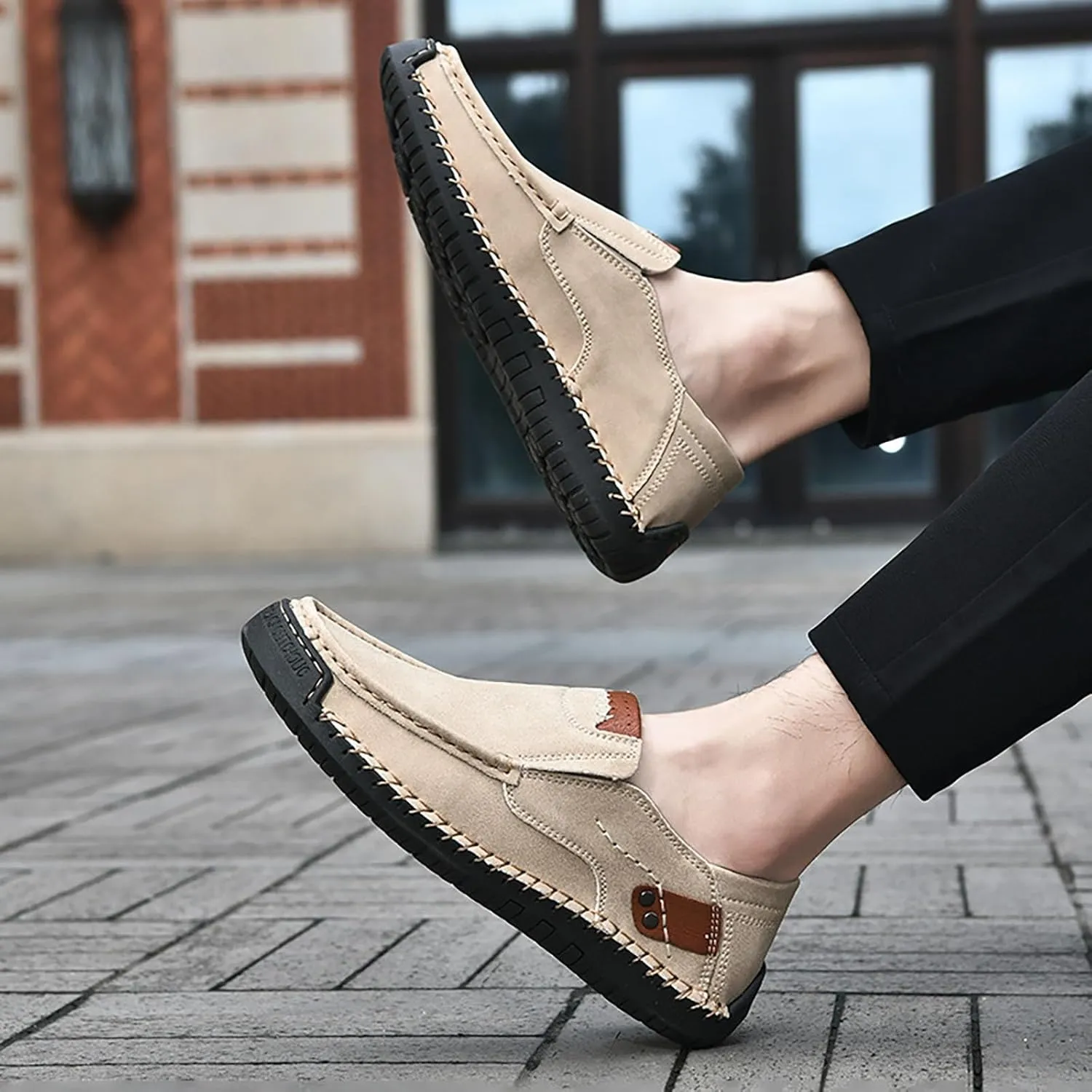 Mens Loafers Casual Slip on Shoes Business Lightweight Refreshing Classic Slippers Walking Driving
