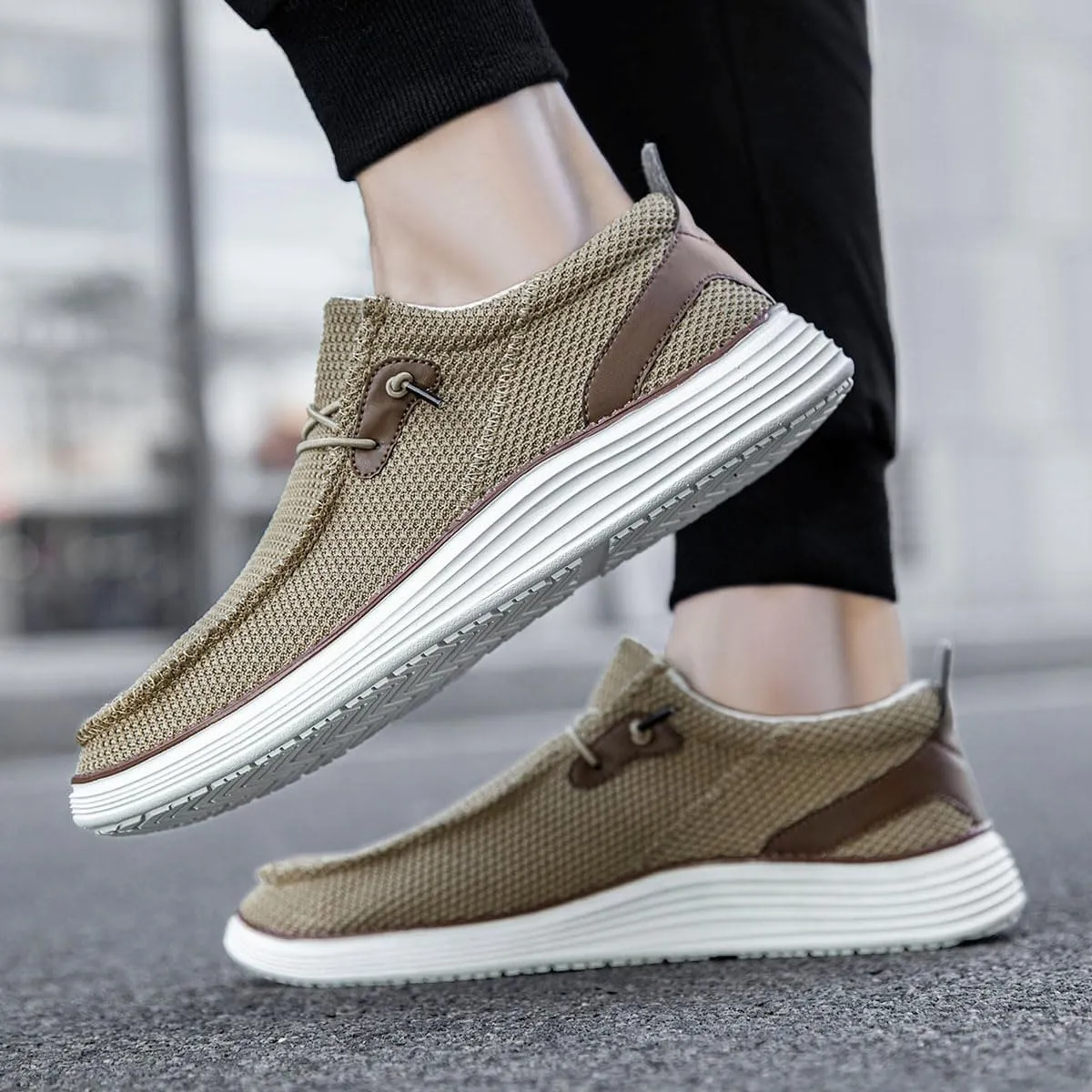 Mens Loafers Walking Slip on Boat Shoes Fashion Classcial Non Slip Sneakers Casual Comfortable Leisure Vintage Flat Shoes