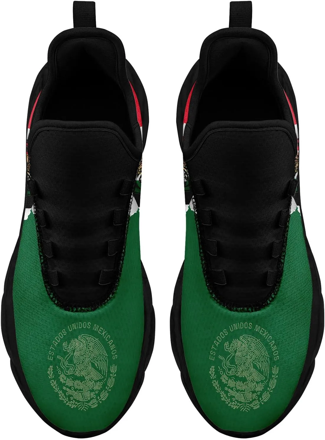 Men's Mexican Flag Sneakers Women's Lightweight Festivals Gift Mexico Unisex Running Sports Athletic Baseball Shoes