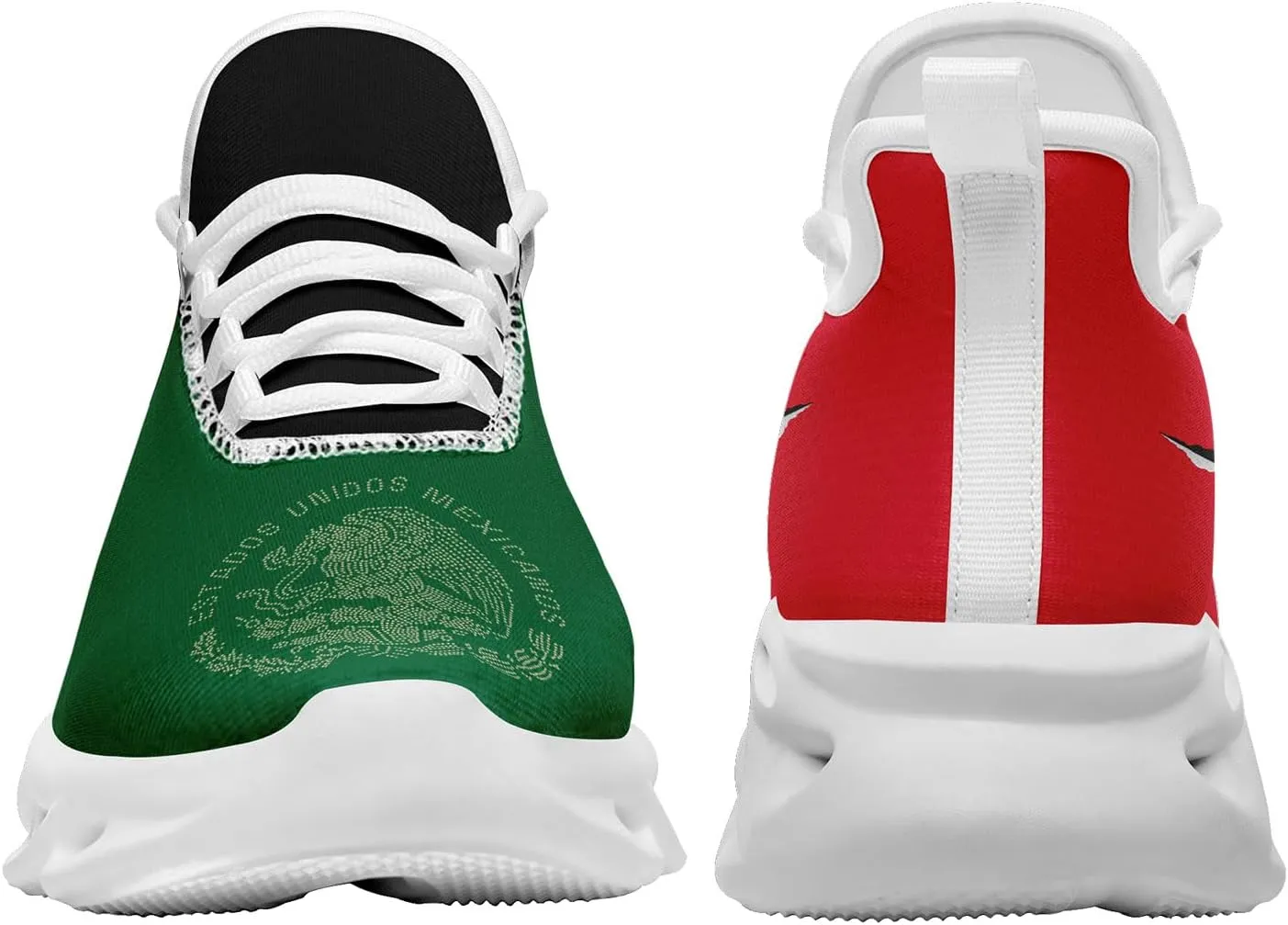 Men's Mexican Flag Sneakers Women's Lightweight Festivals Gift Mexico Unisex Running Sports Athletic Baseball Shoes