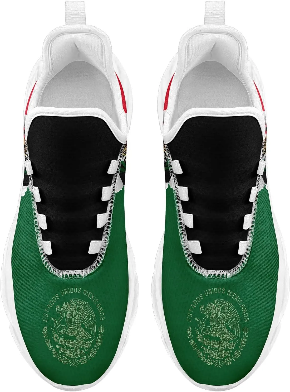 Men's Mexican Flag Sneakers Women's Lightweight Festivals Gift Mexico Unisex Running Sports Athletic Baseball Shoes