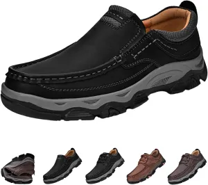 Men's Orthopedic Leather Dress Shoes,Comfort Slip On/Lace up Non-Slip Softsole Casual Oxford Moccasins Walking Loafers