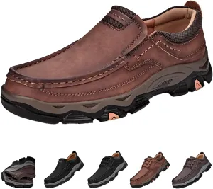 Men's Orthopedic Leather Dress Shoes,Comfort Slip On/Lace up Non-Slip Softsole Casual Oxford Moccasins Walking Loafers