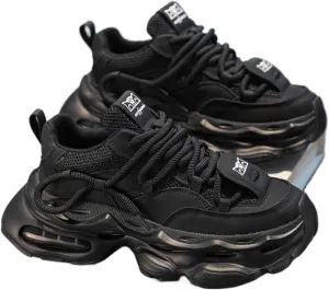 Men's Retro Casual Sneakers All-Season Low Top Dad Shoes Chunky Sole Breathable Comfortable Walking Running Shoes Fashion Athletic Footwear for Daily Wear