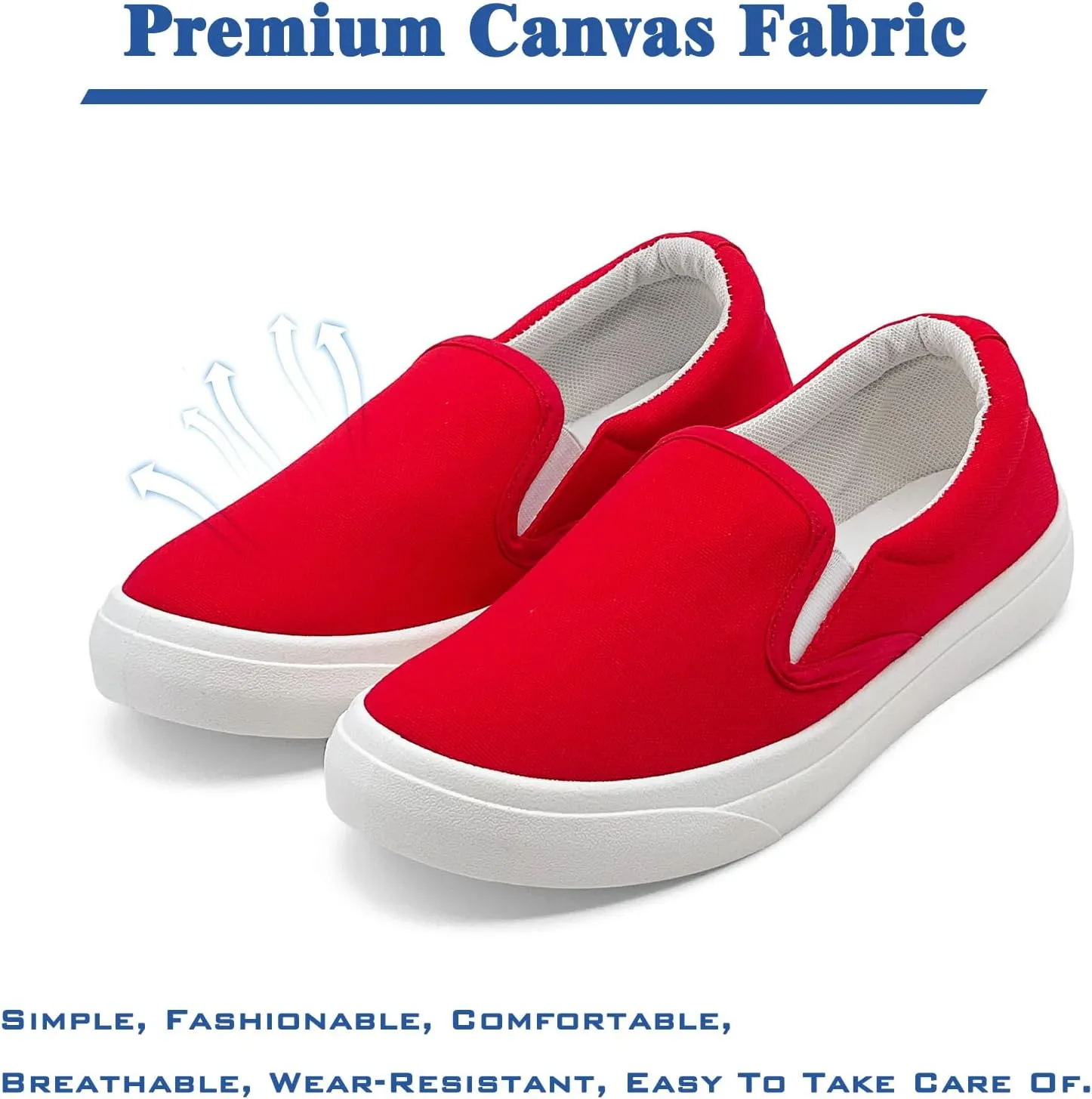Men's Slip On Loafers Classic Canvas Shoes Casual Comfortable Flat Leisure Vintage Breathable Lightweight Dress Walking Sneakers