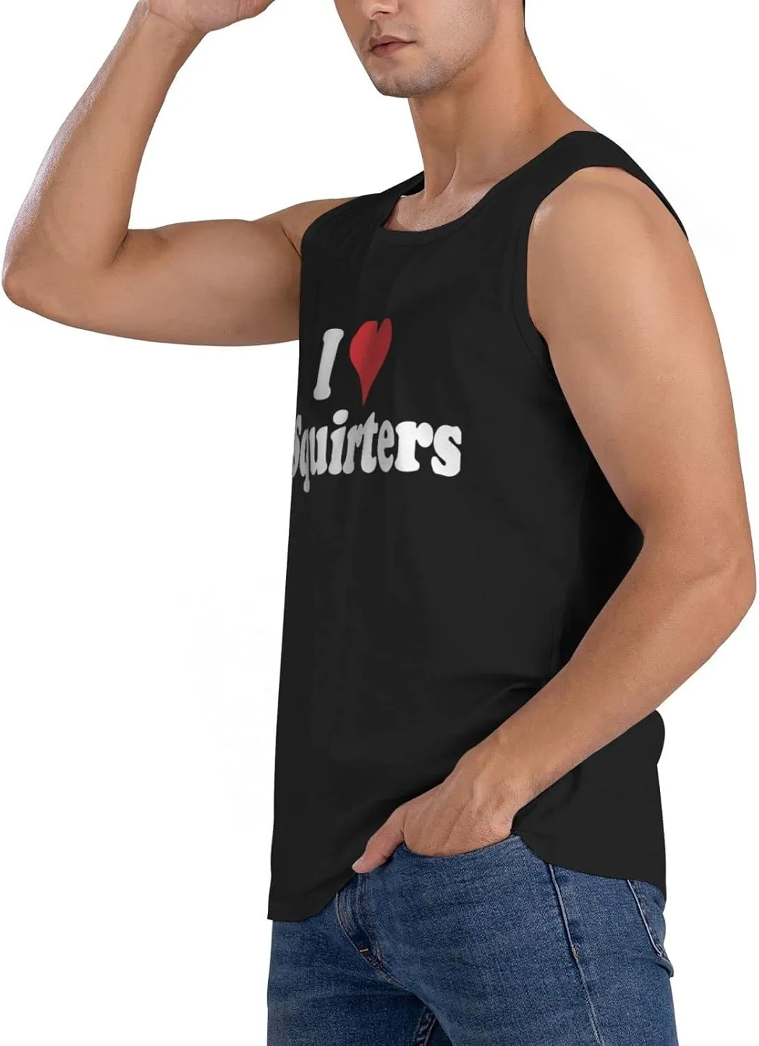 Men's Tank Top Sleeveless Tees I Love SQUIRTERS Quick Dry Sport Shirts Muscle Workout Gym Beach T-Shirts