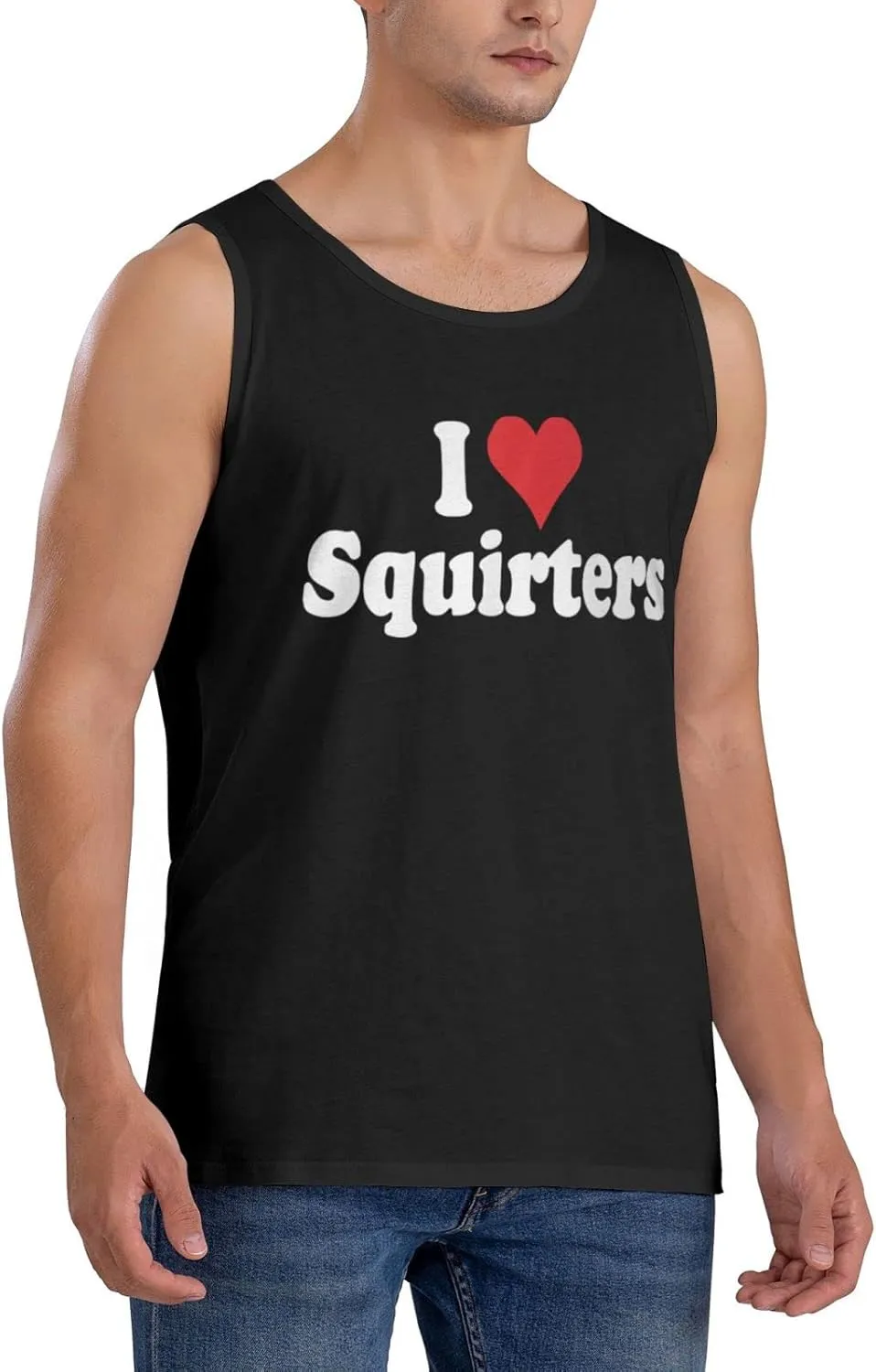 Men's Tank Top Sleeveless Tees I Love SQUIRTERS Quick Dry Sport Shirts Muscle Workout Gym Beach T-Shirts