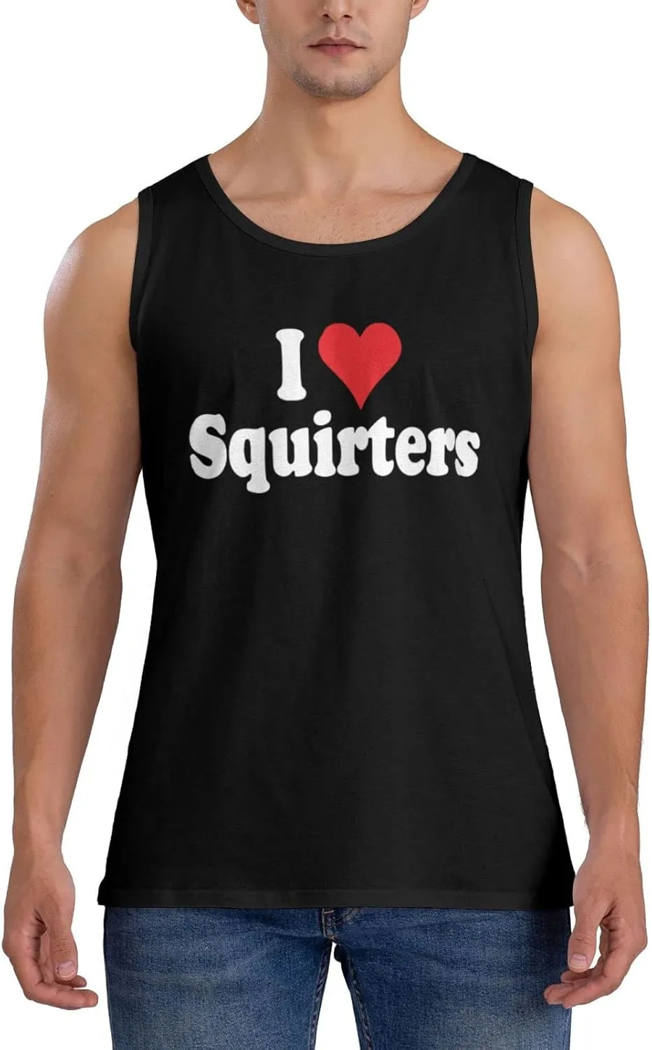 Men's Tank Top Sleeveless Tees I Love SQUIRTERS Quick Dry Sport Shirts Muscle Workout Gym Beach T-Shirts