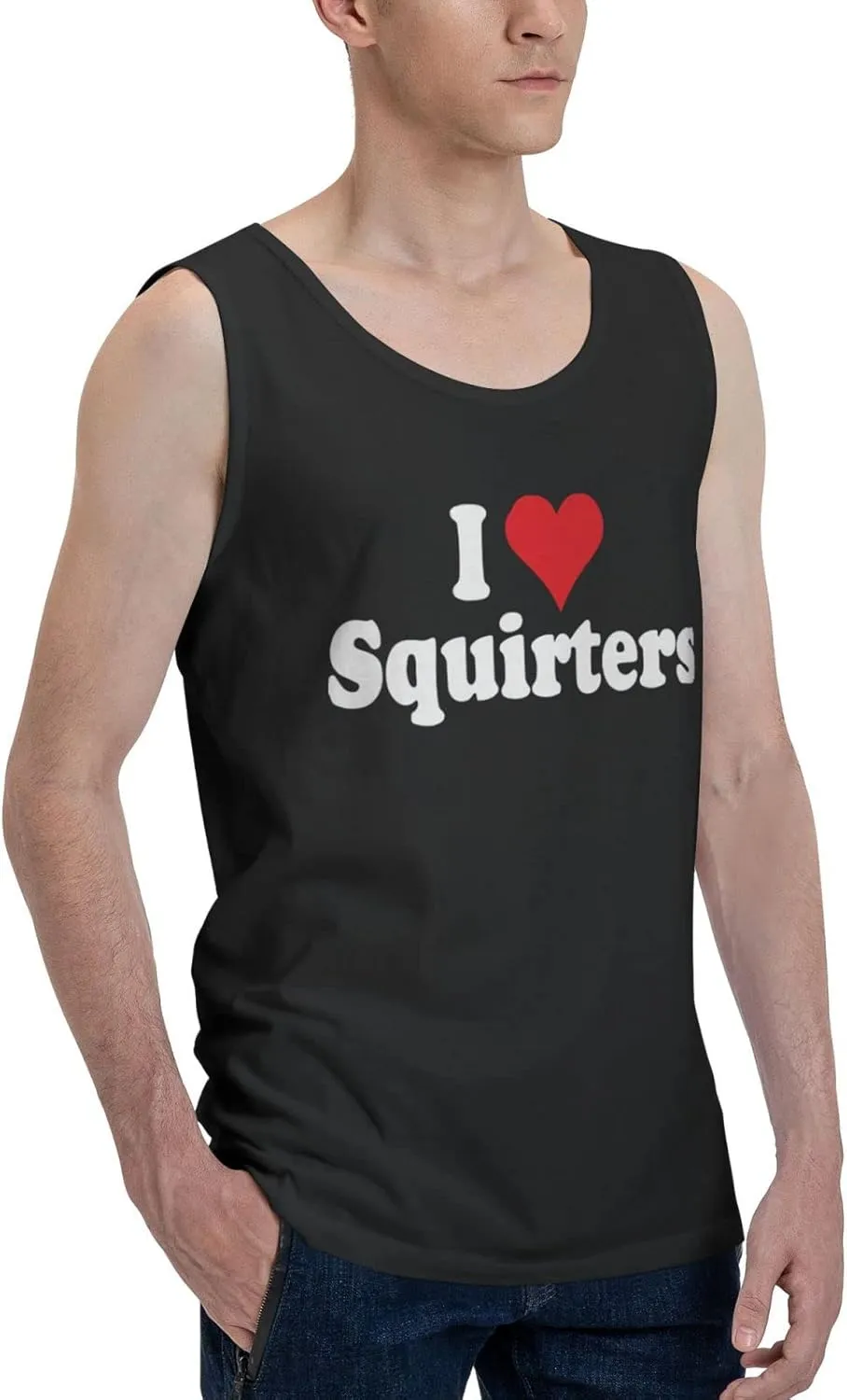 Men's Tank Top Sleeveless Tees I Love SQUIRTERS Quick Dry Sport Shirts Muscle Workout Gym Beach T-Shirts