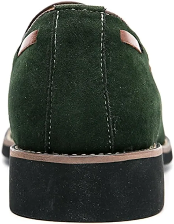 Men's Tassel Suede Slip-on Loafers Vintage Noble Velvet Pointed Toe Flats Smoking Slippers Prom Party Wedding Penny Shoes