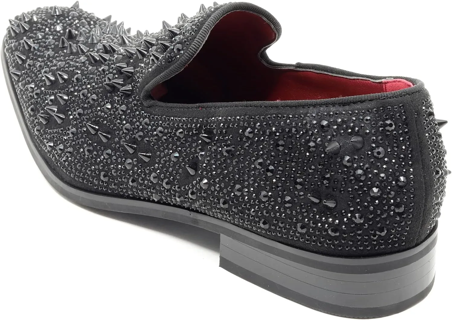 Men's Vintage Spike Rhinestone Designer Classic Smoking Dress Fashion Loafers Slip On Shoes EXOTIC-02