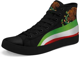 Mexico Flag High-Top Canvas Shoes for Men Women Unisex Stylish Breathable Skull Sneakers Gift Fashion Flat Footwear
