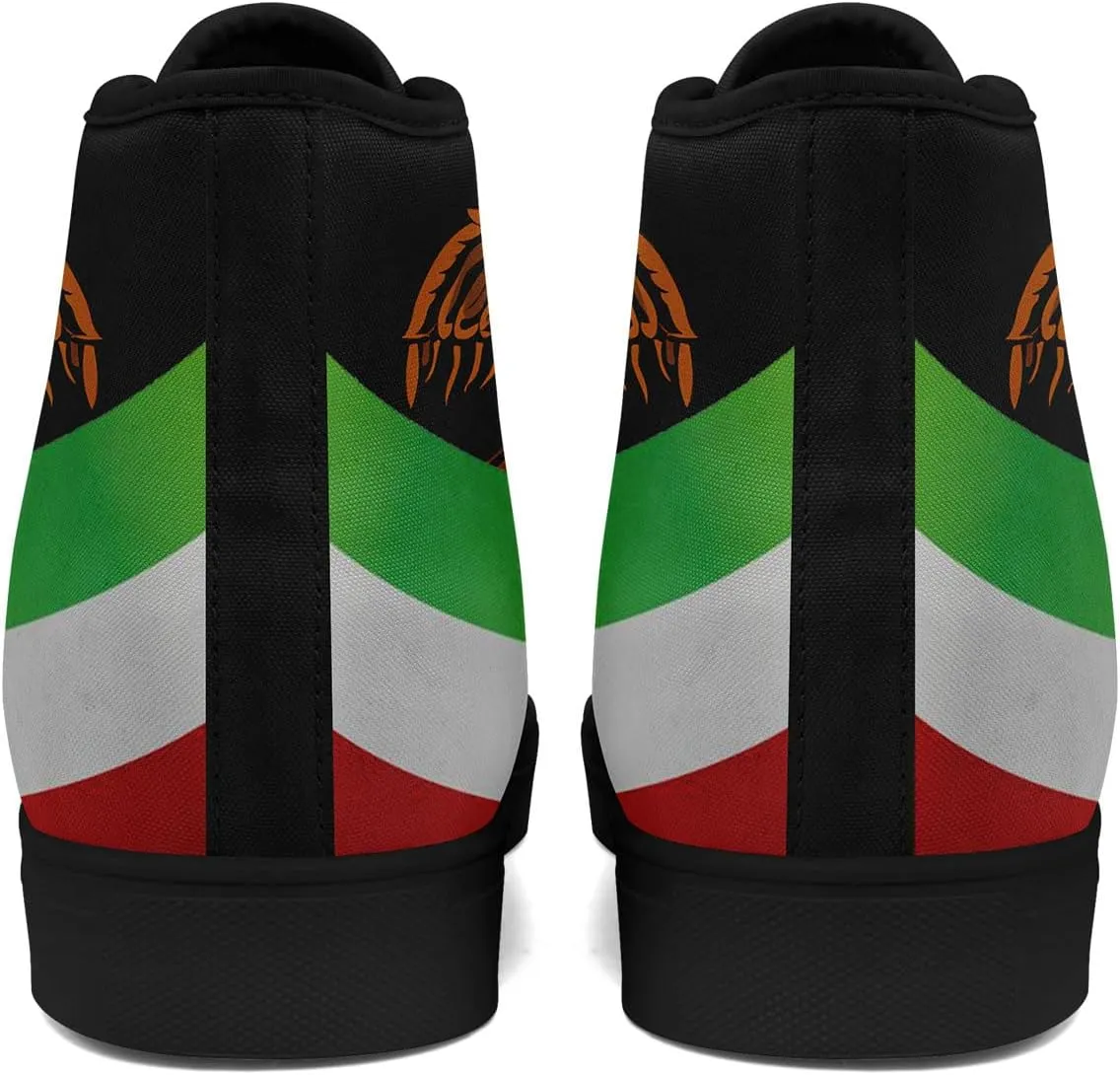Mexico Flag High-Top Canvas Shoes for Men Women Unisex Stylish Breathable Skull Sneakers Gift Fashion Flat Footwear