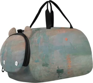 Monet Impression Sunrise Duffle Bags for Traveling Tote Weekender Overnight Carry on Duffel for Boys with Shoulder Strap