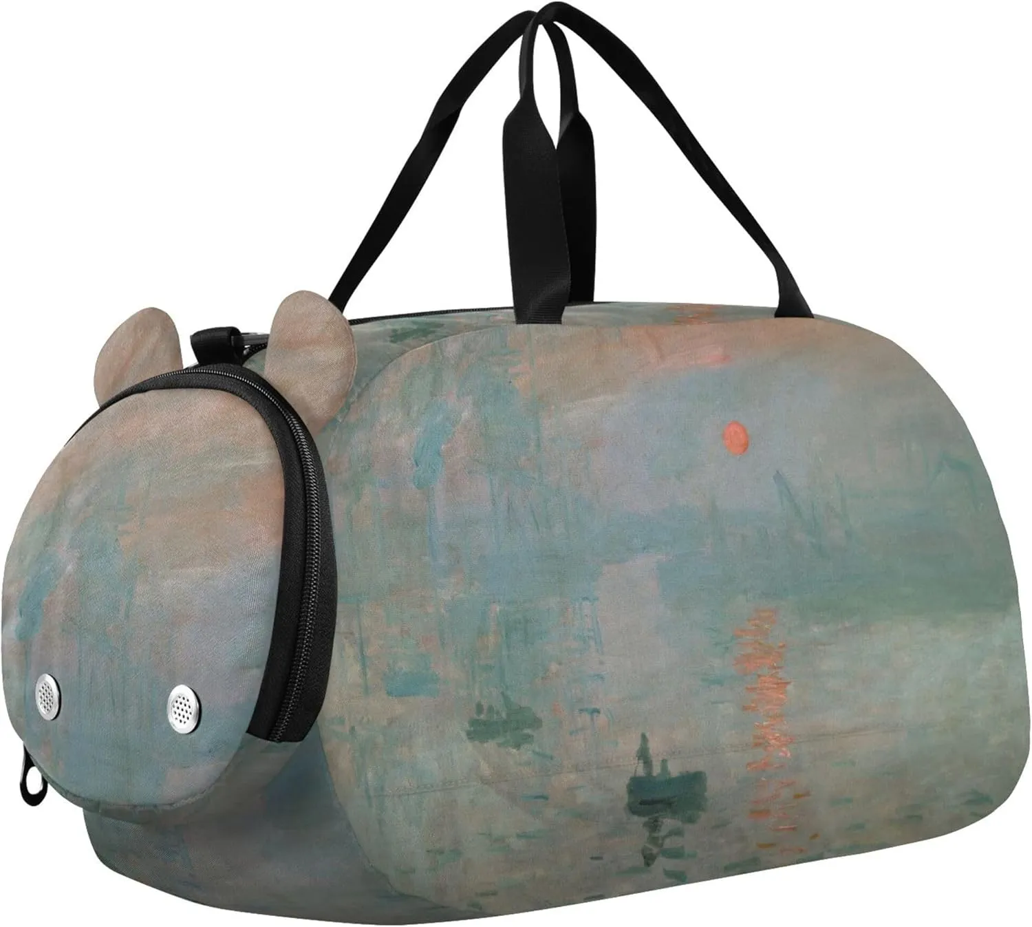 Monet Impression Sunrise Duffle Bags for Traveling Tote Weekender Overnight Carry on Duffel for Boys with Shoulder Strap
