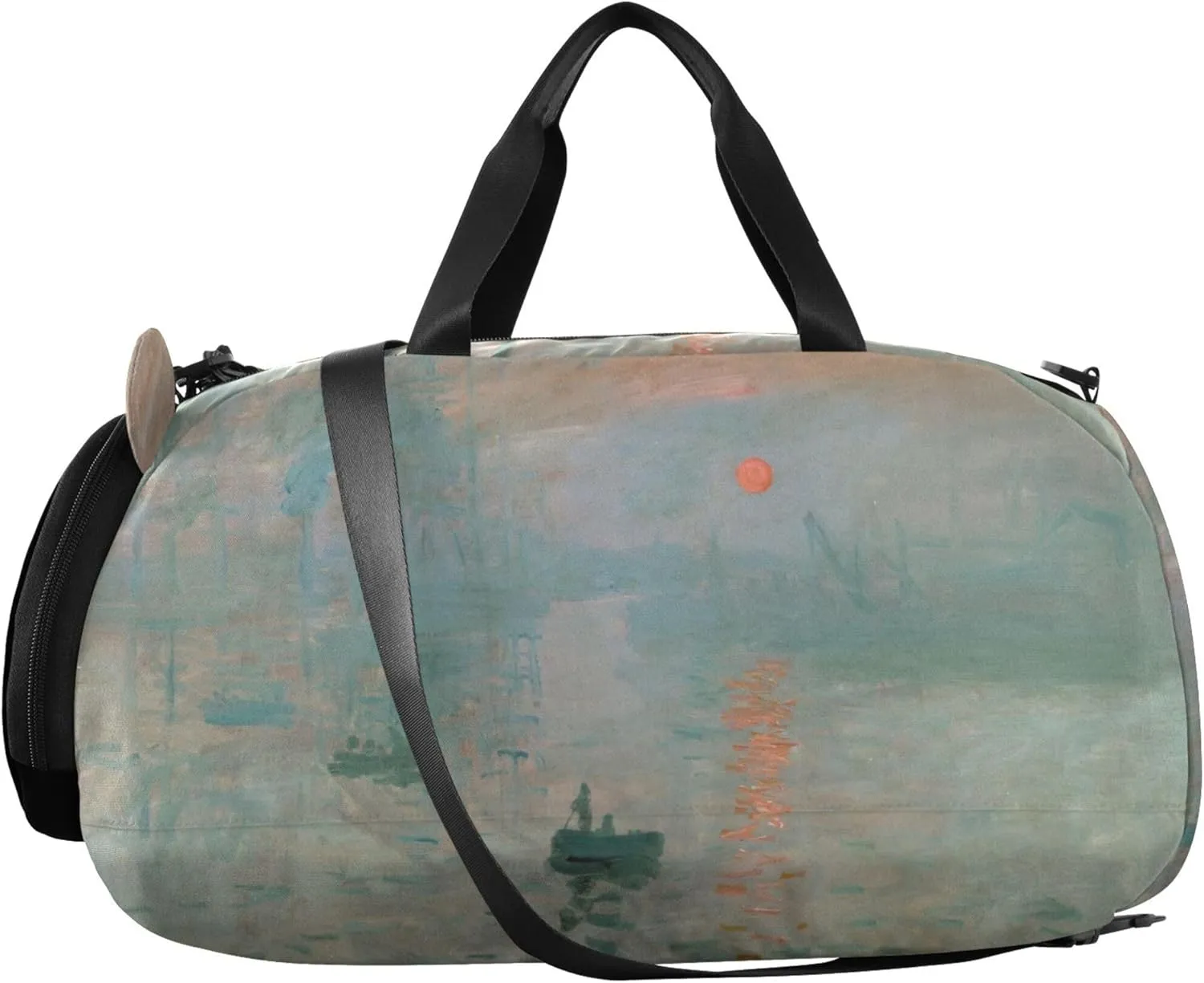 Monet Impression Sunrise Duffle Bags for Traveling Tote Weekender Overnight Carry on Duffel for Boys with Shoulder Strap