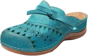 Mules for Women Clogs with Arch Support Slip on Shoes Vintage Closed Toe Snadals Casual Summer Wedge Sandals