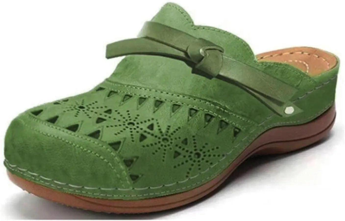 Mules for Women Clogs with Arch Support Slip on Shoes Vintage Closed Toe Snadals Casual Summer Wedge Sandals