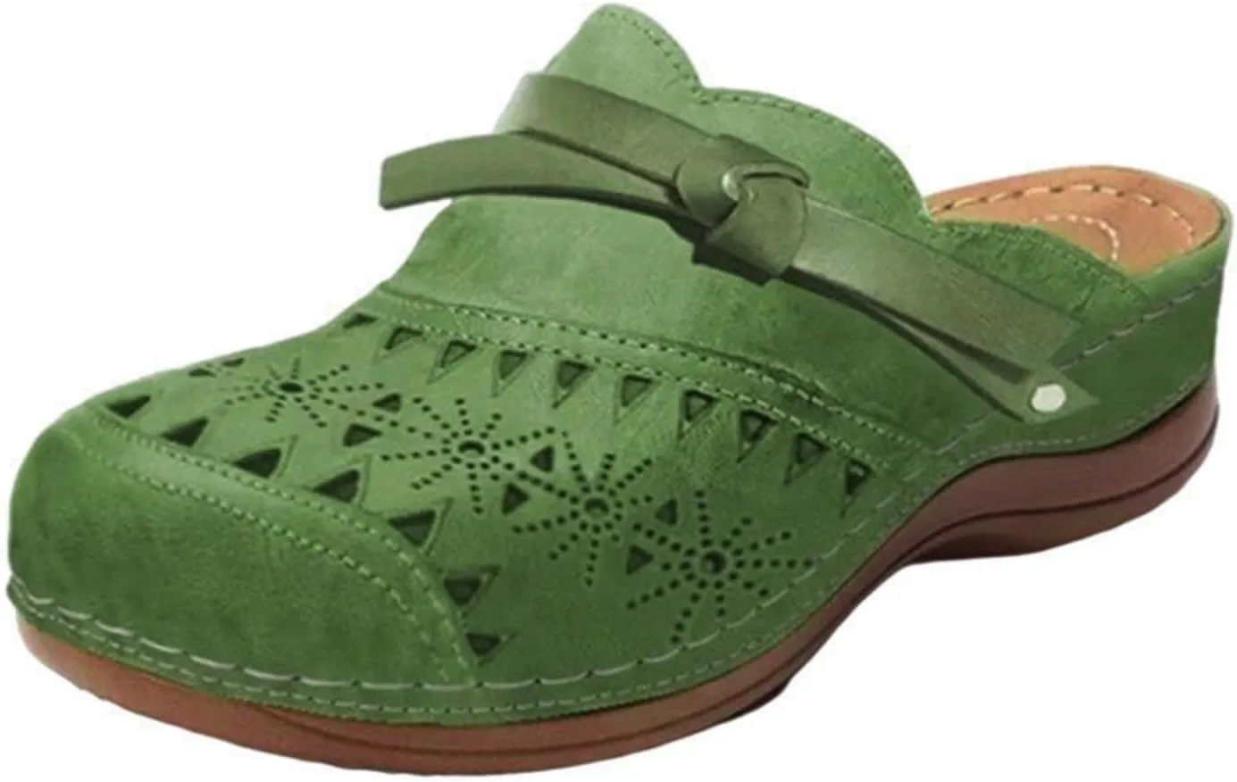 Mules for Women Clogs with Arch Support Slip on Shoes Vintage Closed Toe Snadals Casual Summer Wedge Sandals