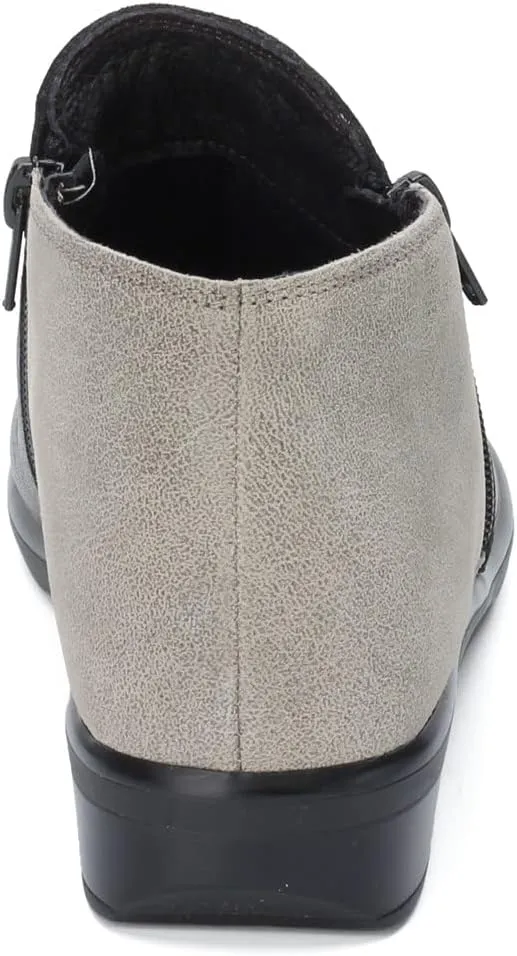 NAOT Footwear Women’s Helm Ankle Bootie with Cork Footbed and Arch Support – Double Zipper – Low Heel - Comfort and Support –– Lightweight and Perfect for Travel- Removable Footbed
