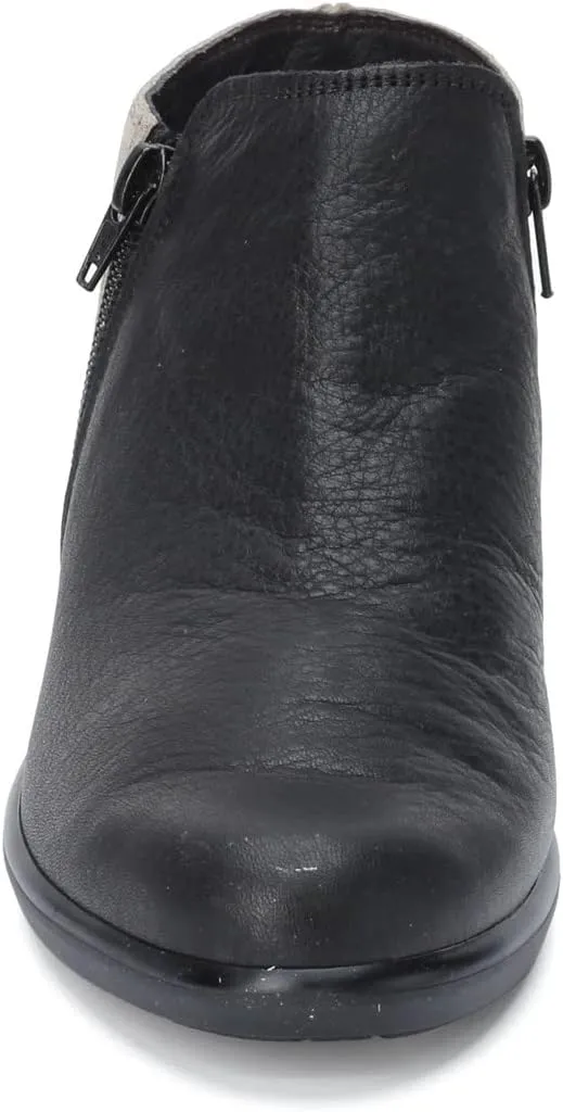 NAOT Footwear Women’s Helm Ankle Bootie with Cork Footbed and Arch Support – Double Zipper – Low Heel - Comfort and Support –– Lightweight and Perfect for Travel- Removable Footbed