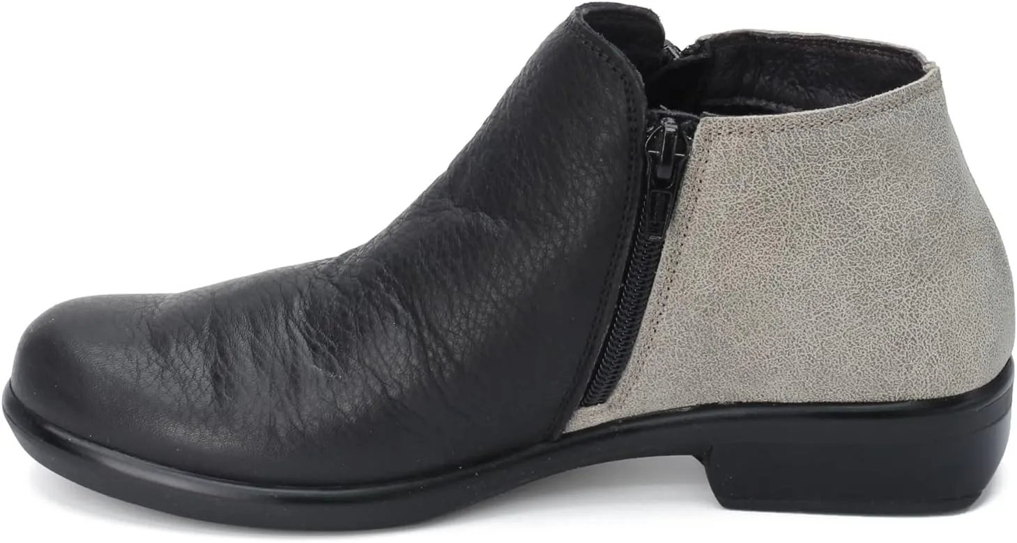 NAOT Footwear Women’s Helm Ankle Bootie with Cork Footbed and Arch Support – Double Zipper – Low Heel - Comfort and Support –– Lightweight and Perfect for Travel- Removable Footbed