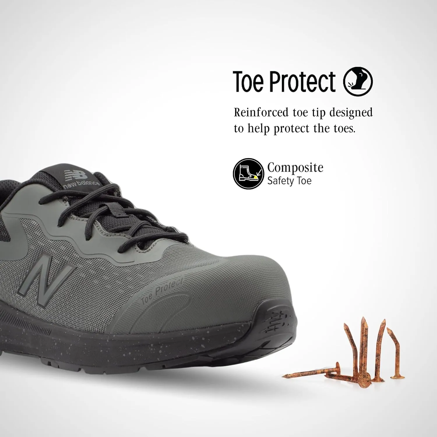 New Balance Logic Composite Toe Men's Industrial Work Shoes, Comfortable & Lightweight Work Shoes for Men, Electric Hazard, Puncture & Slip Resistant