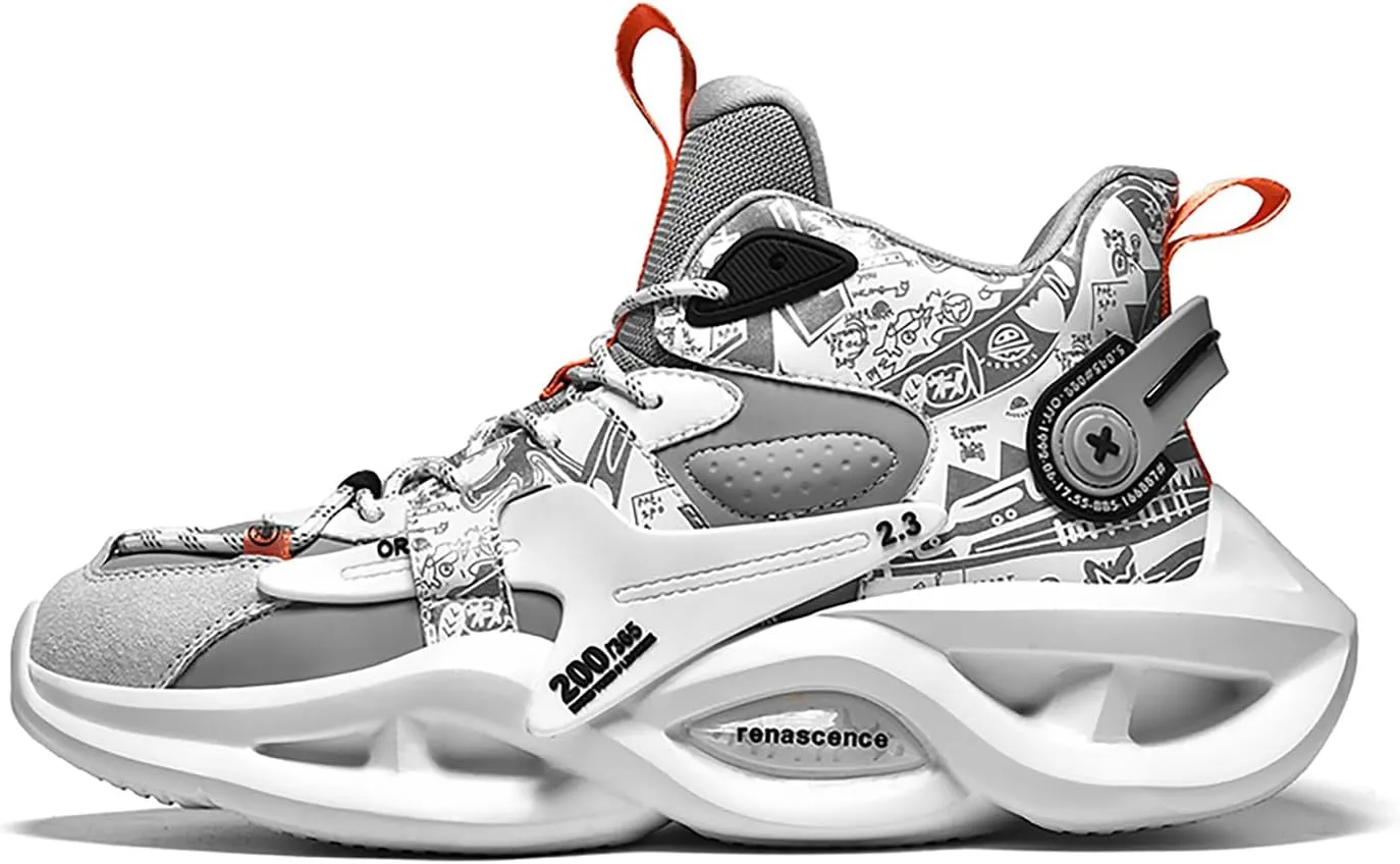 Niepce Inc Streetwear Fashion Men's Chunky Sneakers with Design