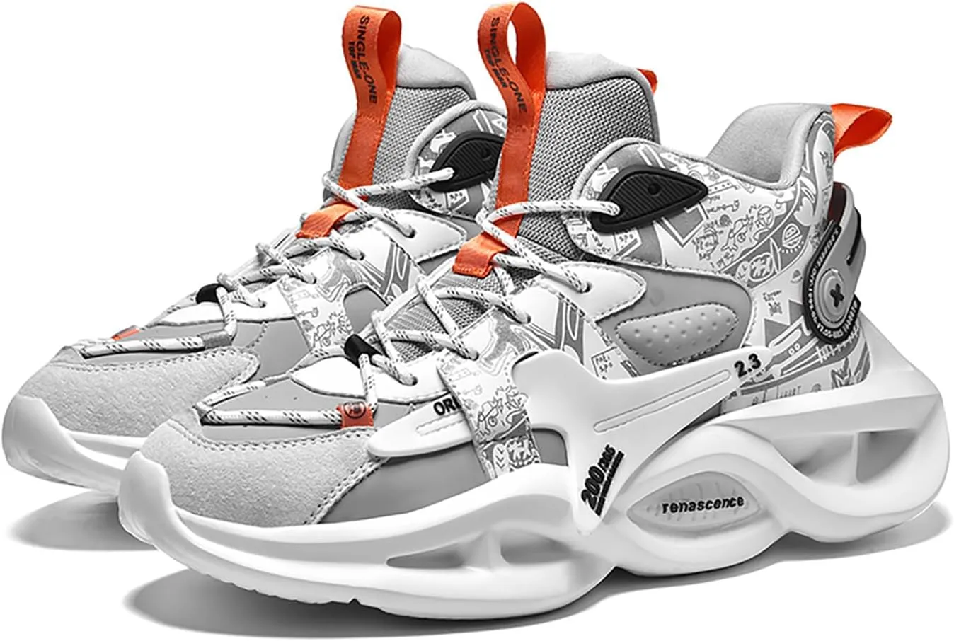 Niepce Inc Streetwear Fashion Men's Chunky Sneakers with Design