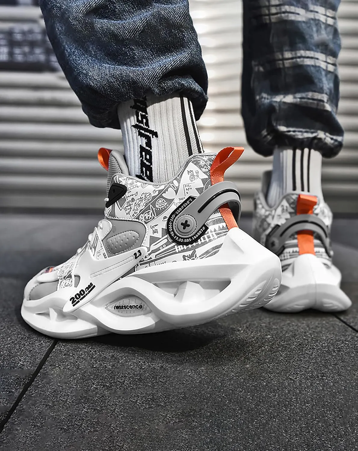 Niepce Inc Streetwear Fashion Men's Chunky Sneakers with Design