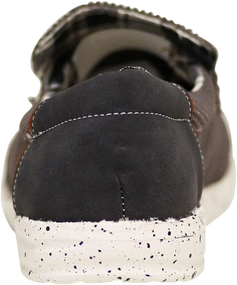 NORTY Men's Grey Low Ankle Chukka Loafers - Casual Shoes for Men - Elastic Lace-Up Loafers