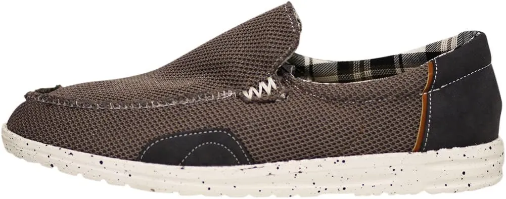 NORTY Men's Grey Low Ankle Chukka Loafers - Casual Shoes for Men - Elastic Lace-Up Loafers
