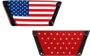 Onesole Patriotic Shoe Top Combo of American Flag Distressed and Almost Decadent Crystals on Red for women's wedge Sandals interchangeable Tops As Seen on Shark Tank