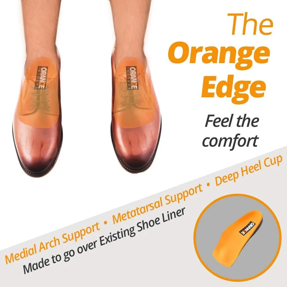 Orange Insoles H 3/4 Fits Men's Shoe 15  Uses a Heel Cup, Contoured Medial Arch, and Metatarsal pad to Help with Better Alignment and Weight Distribution, Offers Versatility in Your Footwear, Unisex
