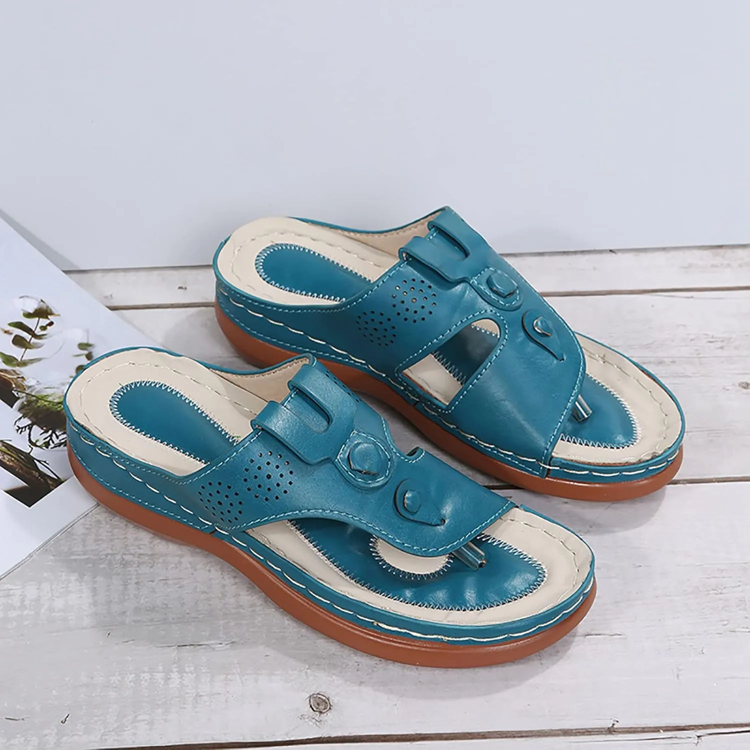 Orthopedic Flip Flops for Women Arch Support Plantar Fasciitis Relief Lightweight Yoga Mat Thong Sandals Summer Non Slip Casual