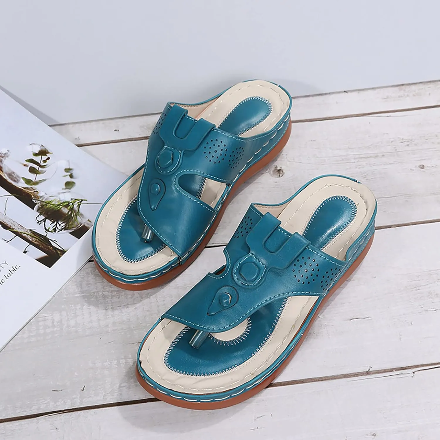 Orthopedic Flip Flops for Women Arch Support Plantar Fasciitis Relief Lightweight Yoga Mat Thong Sandals Summer Non Slip Casual