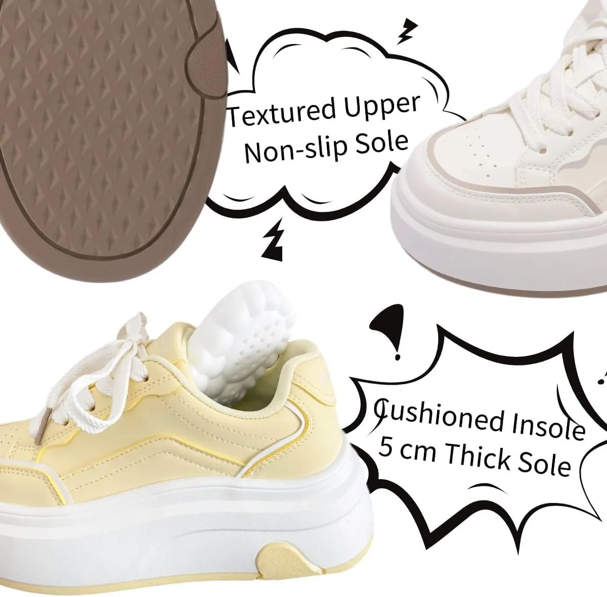 Platform Chunky Sneakers for Women Casual Fashion Height Increase Lightweight Comfort Walking Shoes